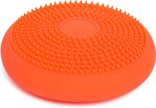 Bouncyband Wiggle Seat, Orange, 1-Pack – Small 10.75” D X 2.5” H Wobble Cushion for Kids Aged 3-7 – Sensory Tool Promotes Active Learning & Improves Productivity – Includes Pump for Easy-Inflation