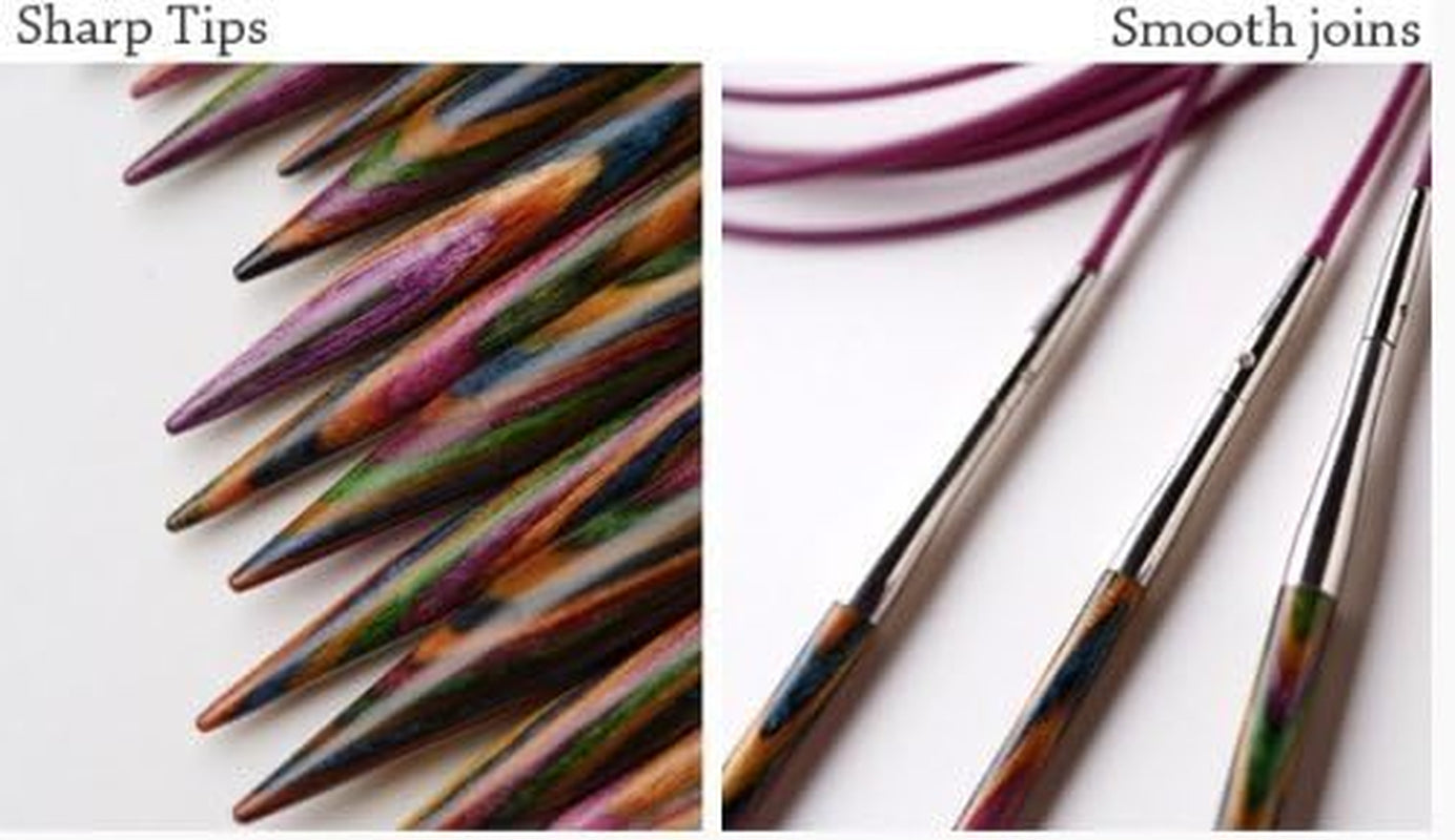 Options Wood Interchangeable Knitting Needle Set - US 4-11 (Rainbow)