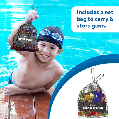 Seek & Splash Diving Gem Toys - Underwater Search and Find Game, Perfect for Swimming Pool & Summer Fun for Kids, Gifts for Boys & Girls Ages 6, 7, 8, 9 & Up