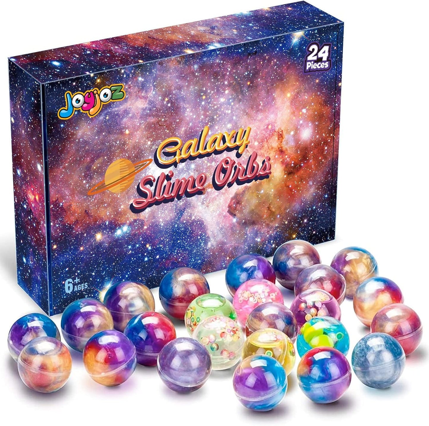 24 Pieces Galaxy Slime, Party Favor for Kids Girls & Boys, Adults, Ages 6+ Non Sticky, Stress & Anxiety Relief, Wet, Super Soft Sludge Toy