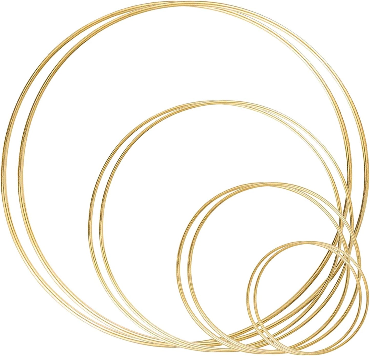 8 Pack Large Metal Floral Hoop Wreath Macrame Gold Hoop Rings(6 Inch8 Inch10 Inch 12 Inch) for Making Wedding Wreath Decor and DIY Dream Catcher Wall Hanging Crafts-Gold