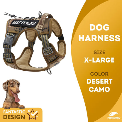 Tactical Dog Harness with Handle X Large. Desert Camouflage 900D Nylon Tactical