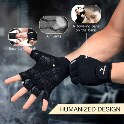 Workout Gloves for Men and Women, Exercise Gloves for Weight Lifting, Cycling, Gym, Training, Breathable and Snug Fit