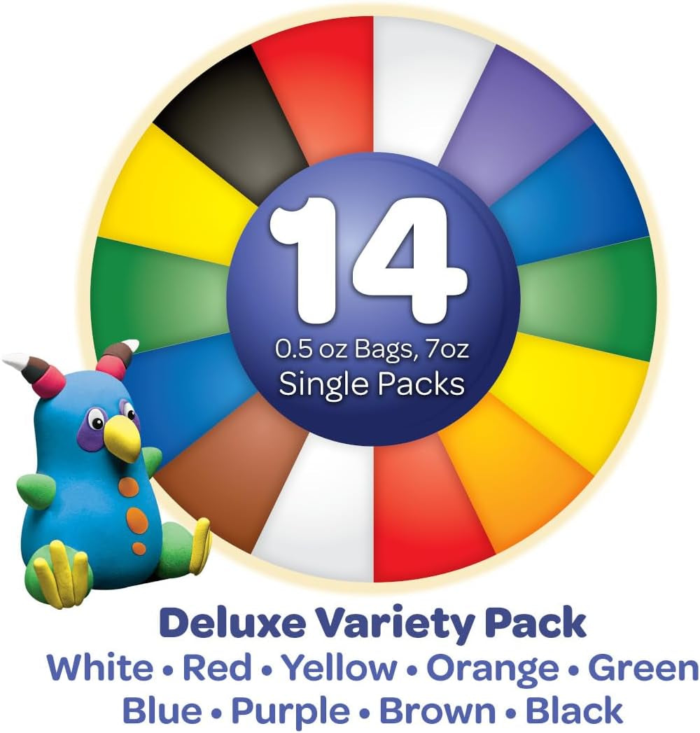 Model Magic Deluxe Variety Pack (14 Packs), Kids Air Dry Clay, Modeling Clay Alternative, Kids Craft Supplies, 7Oz