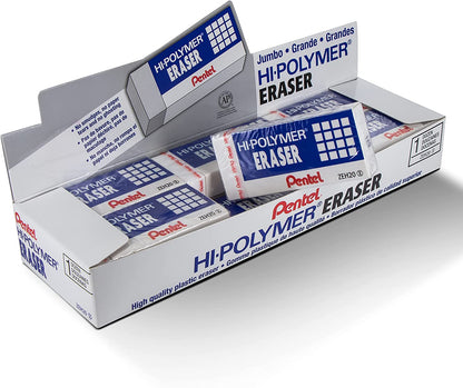 Hi-Polymer Block Eraser, Large, White, Pack of 10 ZEH-10 Erasers (ZEH10PC10)
