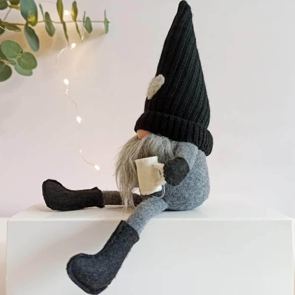 2 Pcs Coffee Gnomes Plush Bar Decor, Handmade Swedish Tomte Gnomes Gifts Farmhouse Scandinavian Figurine Gnome for Home Kitchen Coffee Station Table Shelf Decor