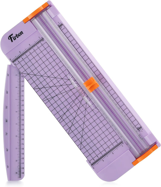 Purple A4 Paper Cutter, 12 Inch Titanium Straight Paper Trimmer with Side Ruler for Scrapbooking Craft, Paper, Coupon, Label, Cardstock