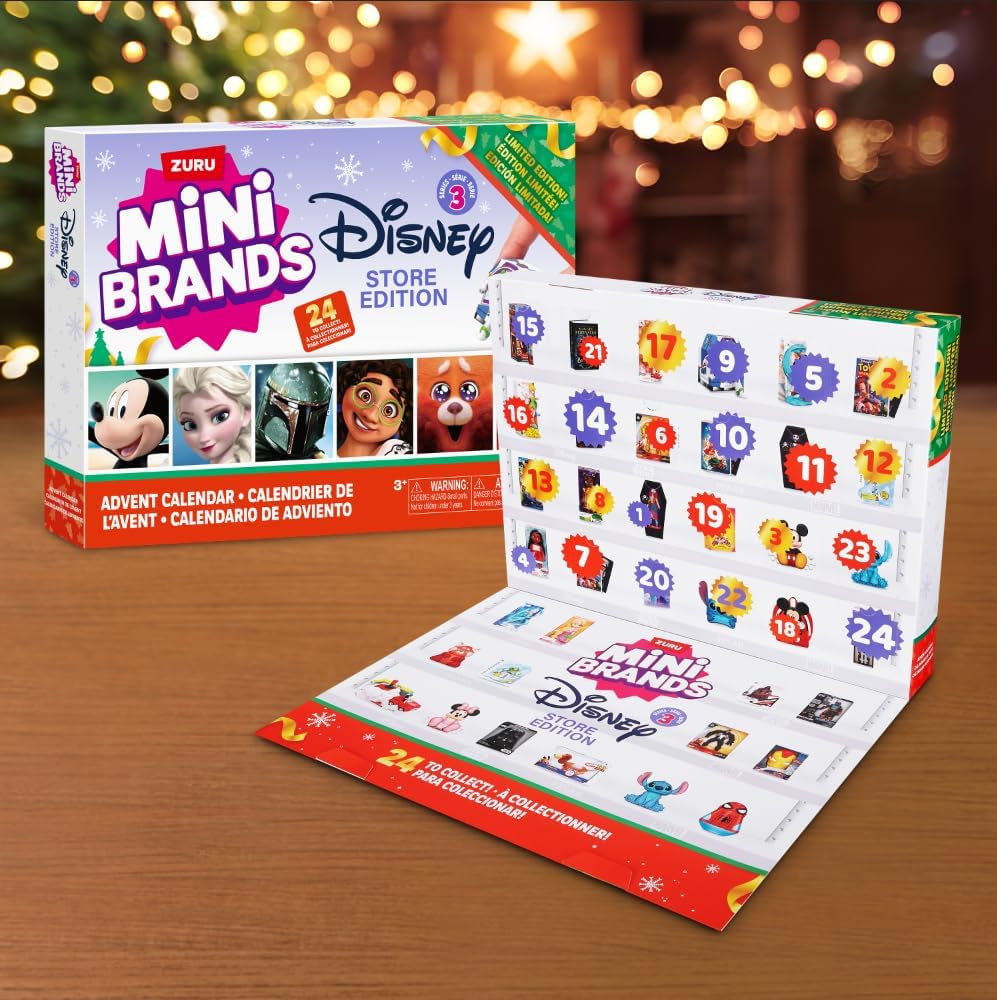 Disney Advent Calendar 2024 by   Limited Edition Advent Calendar, 24 Days of Suprises, Mini Figures, Fun Christmas Toys for Kids, Best Gift for Girls and Boys Ages 3+