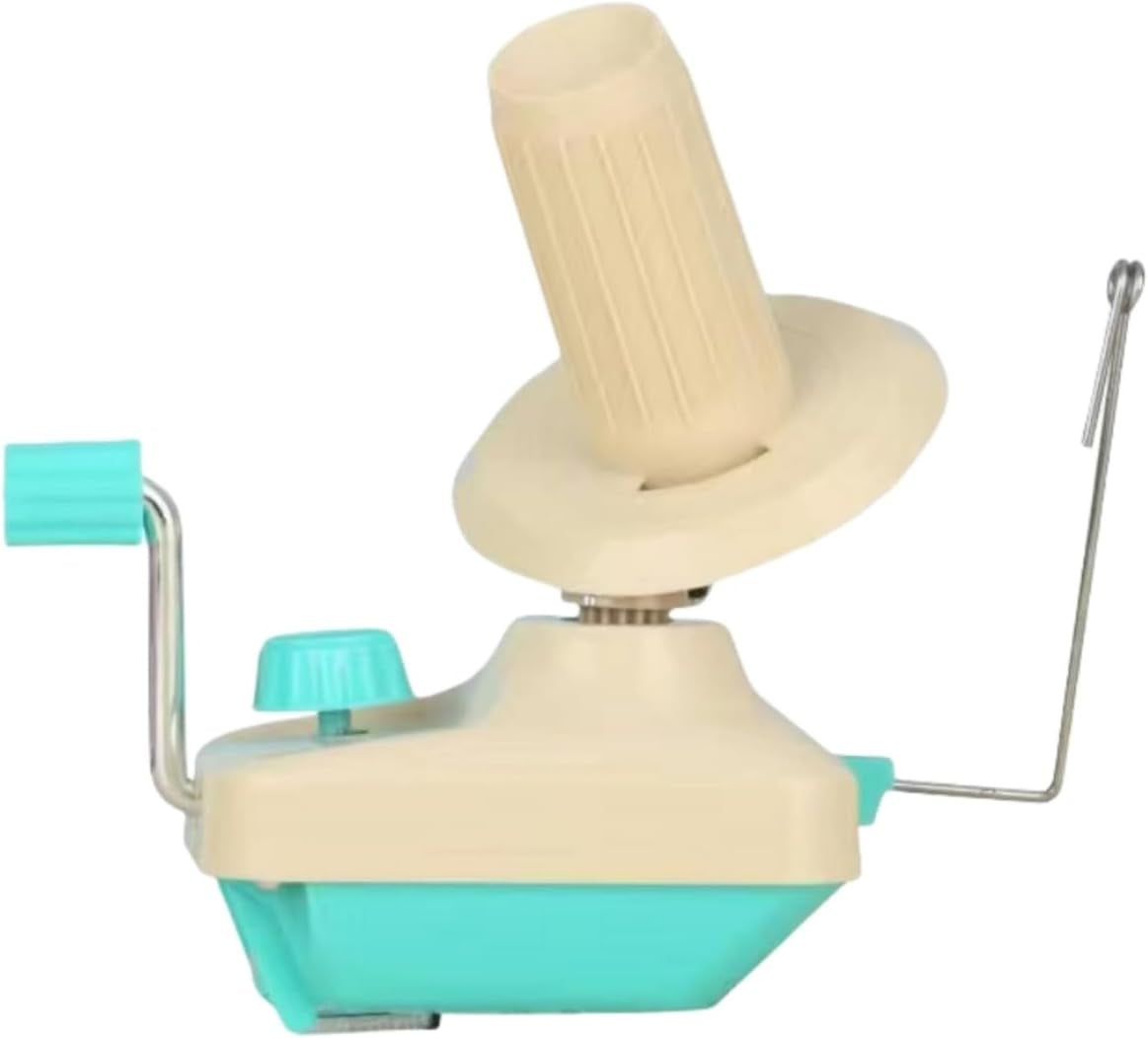 Yarn Winder Fiber Yarn String Ball Winder Holder Hand Operated (Cyan)