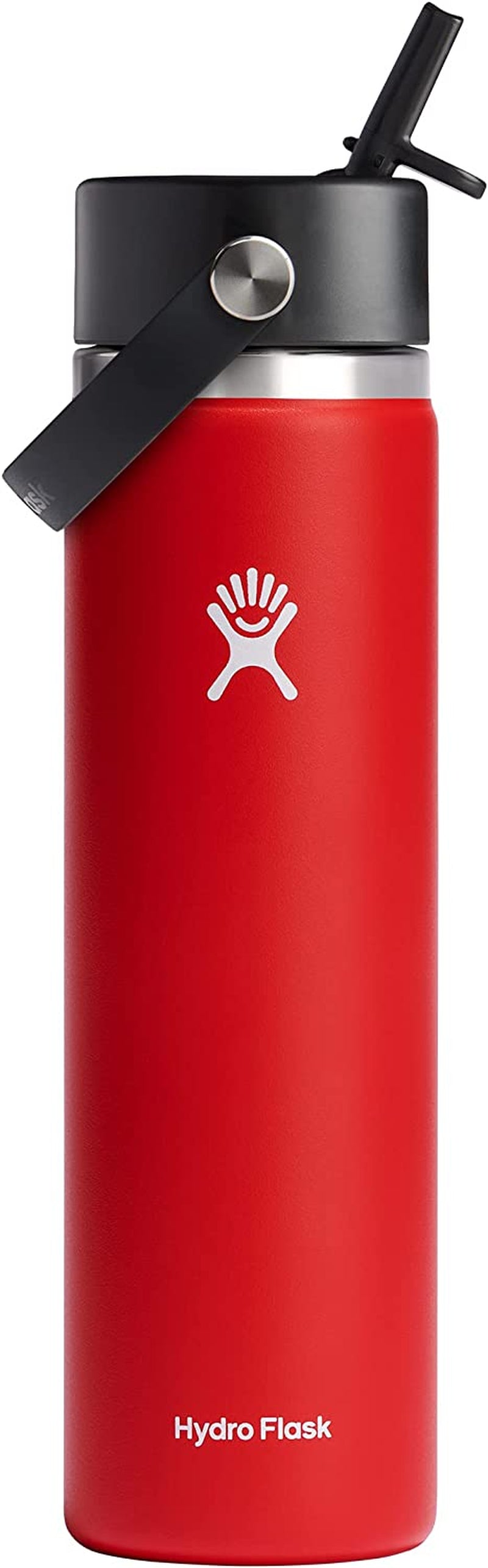 Wide Mouth Vacuum Insulated Stainless Steel Water Bottle with Leakproof Closeable Straw Lid for Cold Water Drinks, Sports, Travel, Car and School