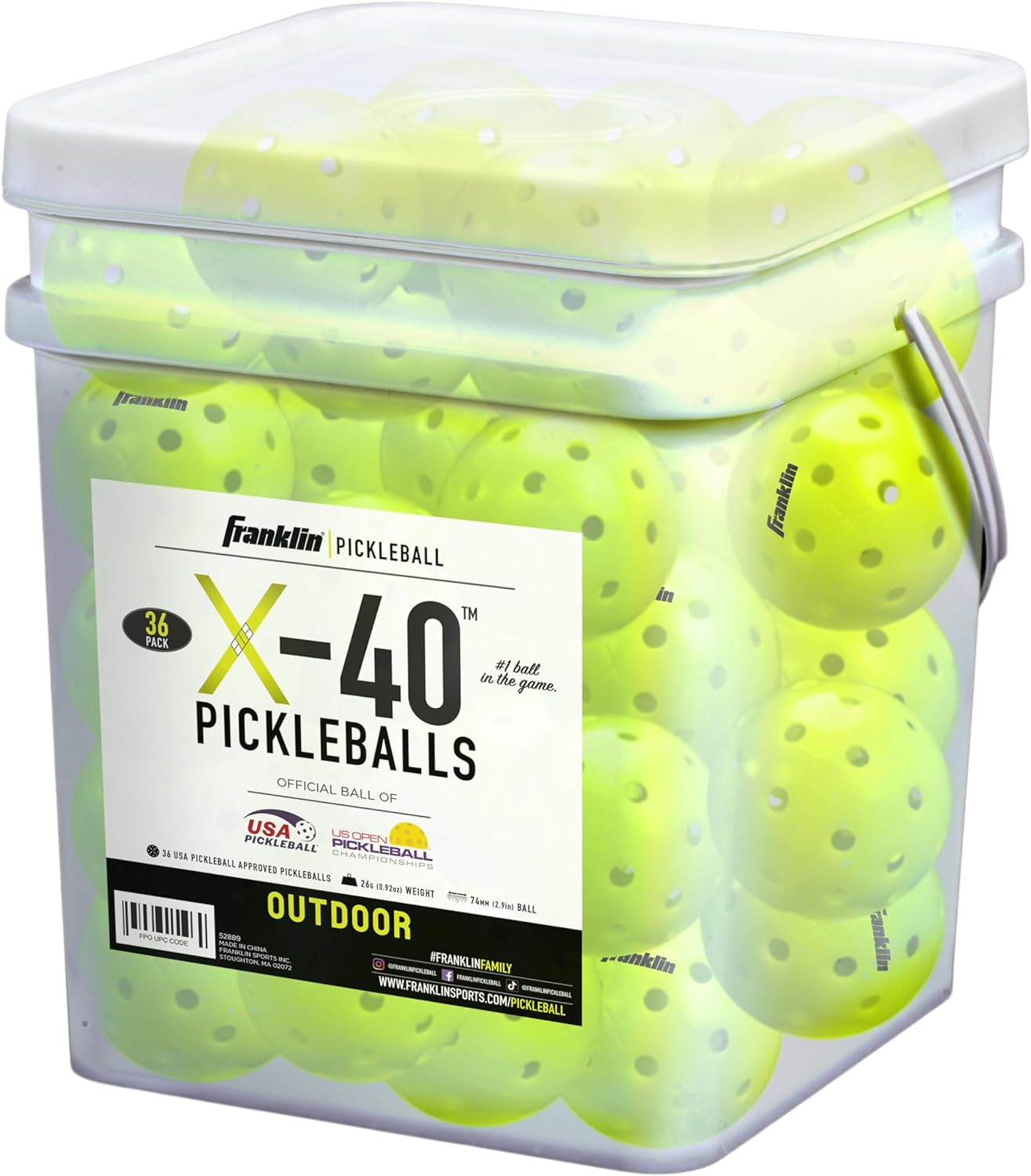Outdoor Pickleballs - X-40 Pickleball Balls - USA Pickleball (USAPA) Approved - Official US Open Ball