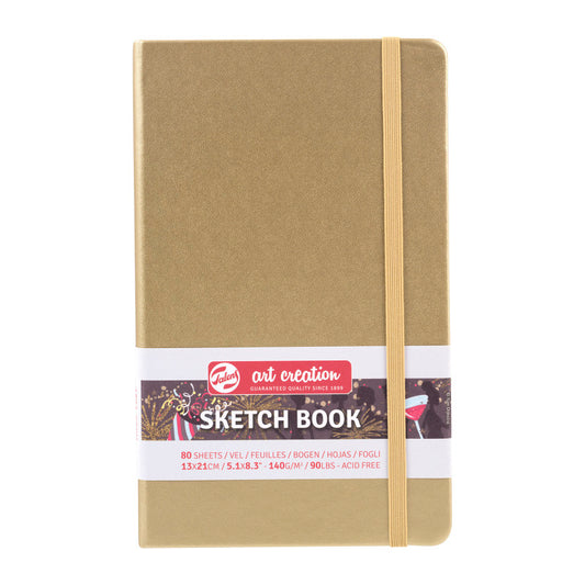 Sketchbook, 80 Sheets, 90lbs, White Gold Cover, 5.1" x 8.3"