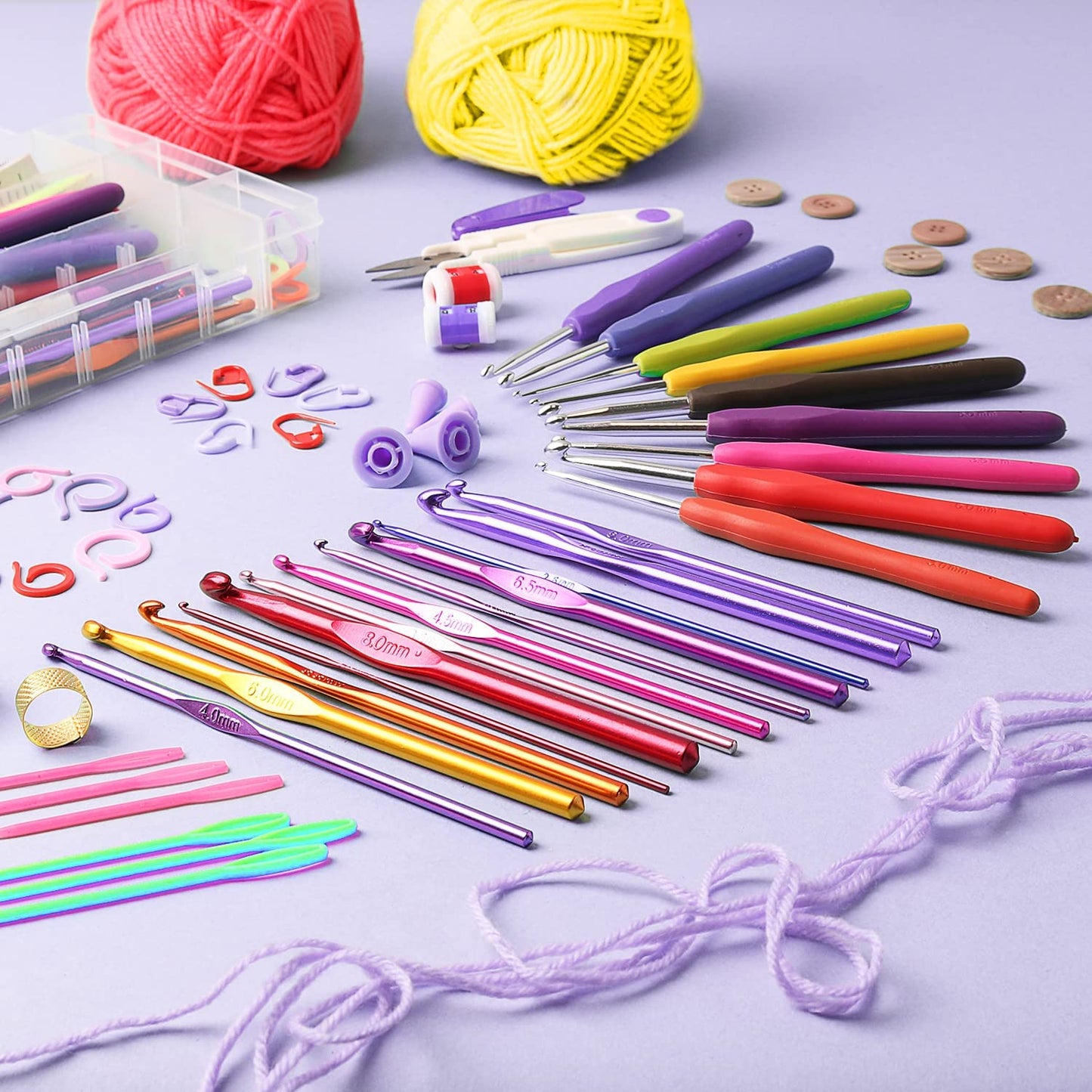 Crochet Kit for Beginners Adults, Crochet Kits for Beginner, Learn to Crochet Set, Crocheting Kit, 1500 Yards Crochet Yarn, Crochet Hook Set, Crochet Accessories and Supplies