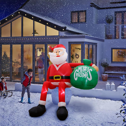 8FT Christmas Inflatables Outdoor Decorations, Climbing Santa Blow up Yard Decorations with LED, Christmas Inflatable for Christmas Outdoor Decor Santa Inflatable for Christmas Decor Outside