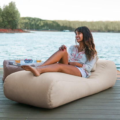 Arlo Outdoor Bean Bag Sun Lounger | Pool Patio Chaise Recliner |, Granite