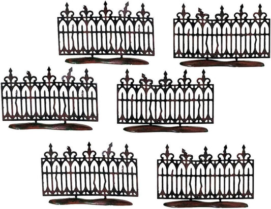 Halloween Accessories for Village Collections Spooky Miniature Fence Figurine Set, 2 Inches, Black