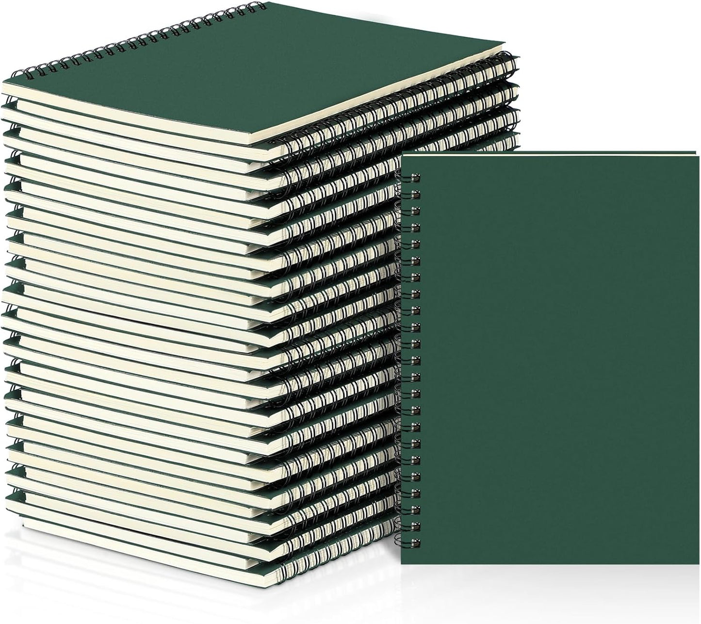 Spiral Notebook Bulk A5 College Ruled Journals Notebooks Lined 8.3 X 5.5 Inch Note Books Composition Writing Thick Paper Notebook for Office Business School Gifts Supplies(Dark Green, 36 Pcs)