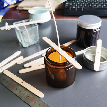 Wooden Candle Wick Holders,Candle Wicks Centering Device,Candle Wick Bars,Wick Holders for Candle Making,Wick Clips for Candles,Candle Centering Tool,120 Pack