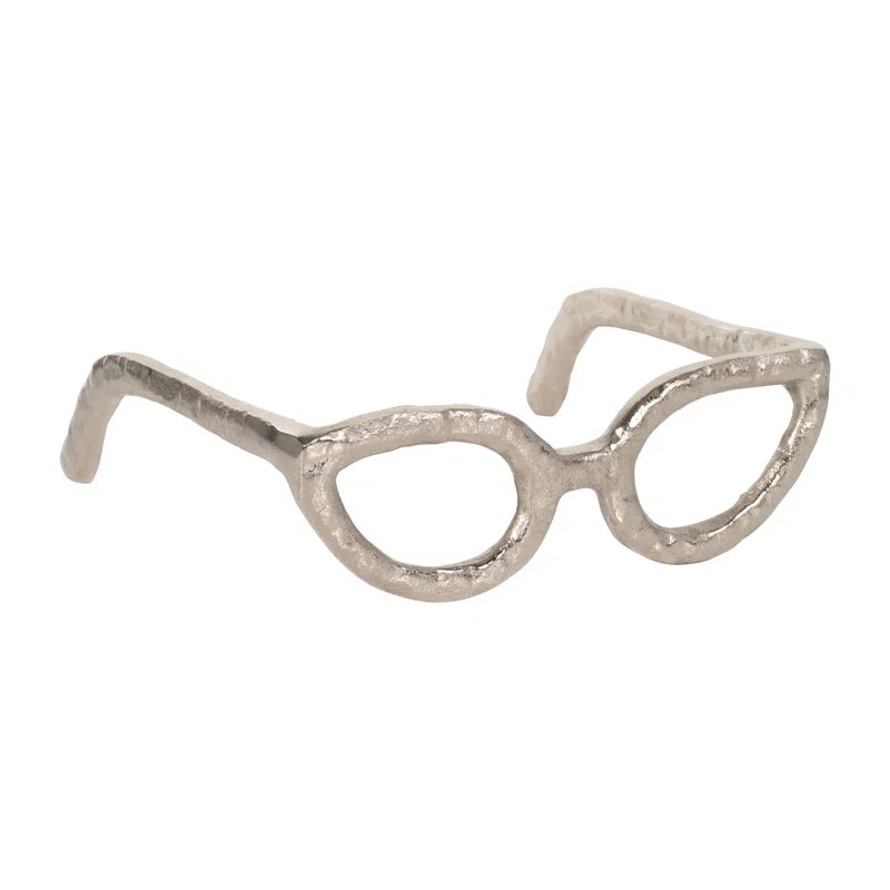 Abstract Cat Eye Glasses Metal Sculpture, Room or Office Décor