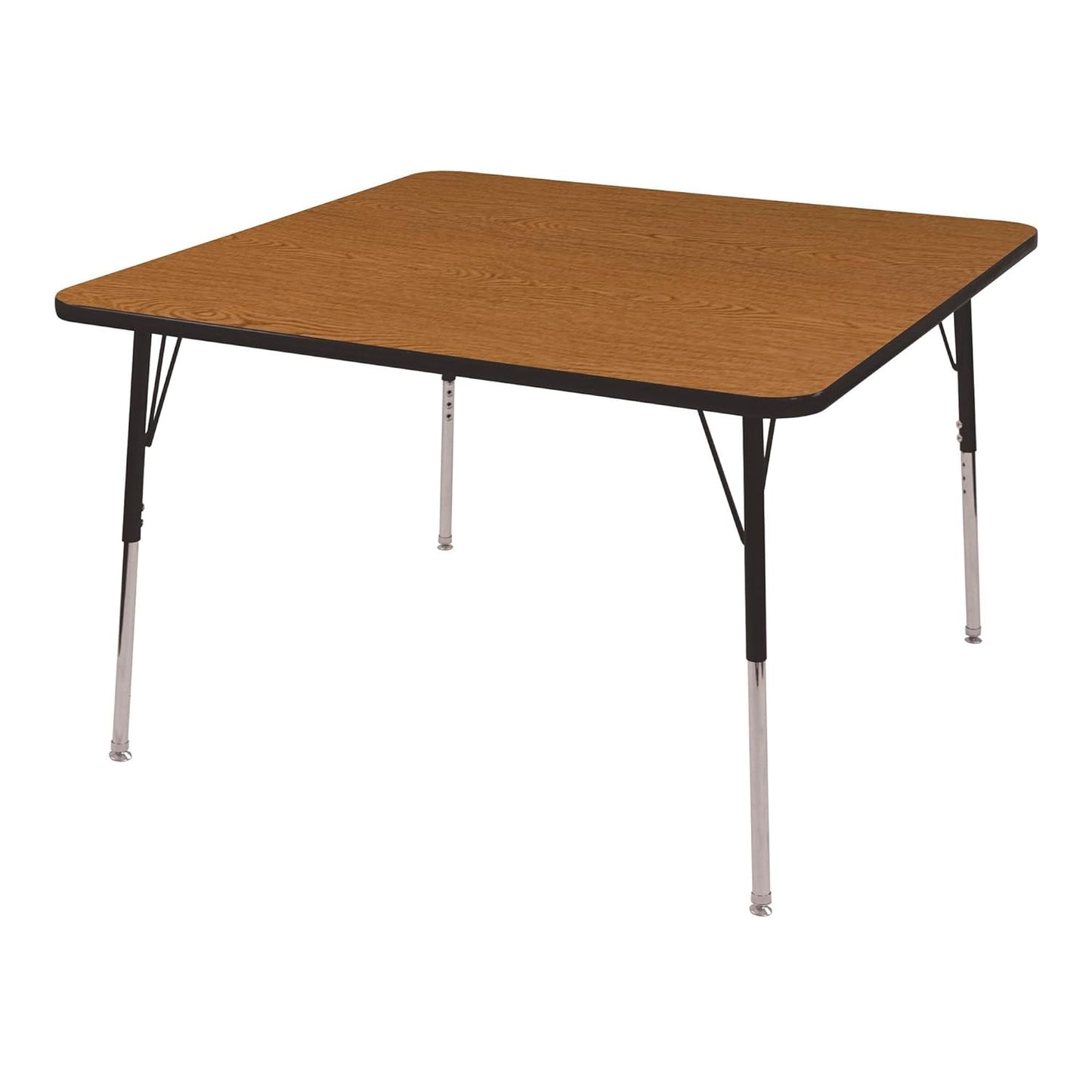 Adjustable-Height Rectangle Activity Table, 48" W X 48" D, Gray/Black, NOR-RCE4848C-GBK, Grey/Black