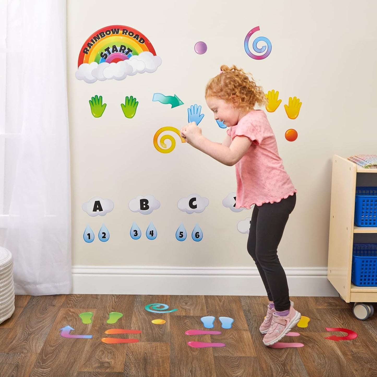 Rainbow Sensory Path Decals for Floor & Wall - Deluxe Sensory Kit (159 Decals) - Rainbow Stickers for Classroom - Teacher Essentials and Must Haves.