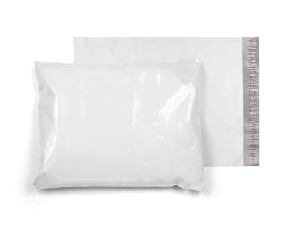 Gusseted Large Poly Mailers 11x13x4 Size. Pack of 100 White Poly Shipping Bags