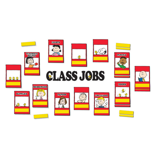 Peanuts® Class Jobs Mini Bulletin Board Set, 47 Pieces