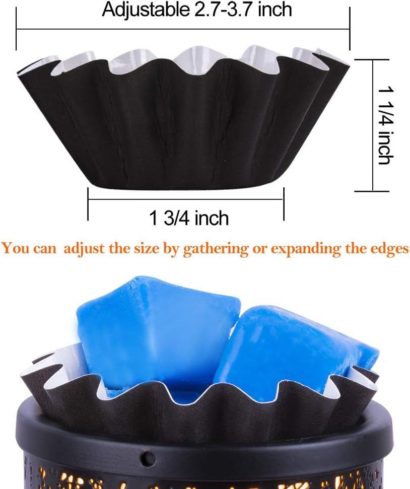 Wax Melt Warmer Liners Reusable & Leakproof Candle Warmer Liners Wax Tray for Scented Wax,Electric Wax Warmers, Plug in Warmers, Candle Warmer,Wax Melter and Wax Burner(Black 50Pcs + White 50Pcs)