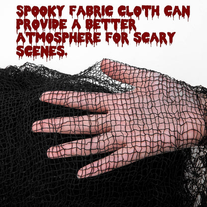 400 X 78.7 Inch Halloween Creepy Cloth - Black Large Size Halloween Scary Spooky Cloth - Windows Doorways Cover Gauze for Halloween Party Haunted House Decorations