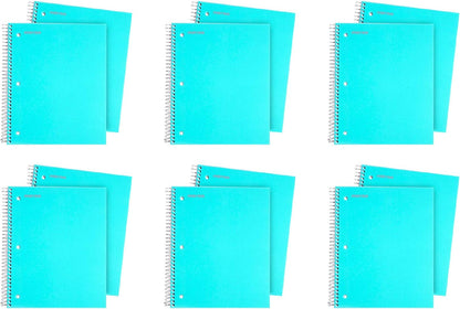 Office Durable Spiral Notebooks, 3 Subject (Ateal, Purple, White, College Ruled 3Pk)