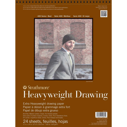 400 Series Drawing Paper Pad, Heavyweight, Top Wire Binding, 24 Sheet, 11x14 inch, 1 Count