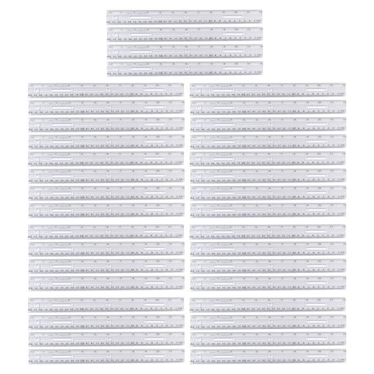 Plastic Ruler with Pencil Groove, 12-Inch, Clear, Pack of 36