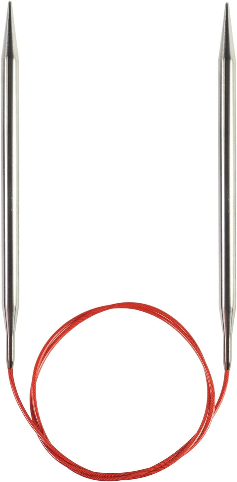 FBA_CG-7040-1 Red Lace Circular 40-Inch (102Cm) Stainless Steel Knitting Needle; Size US 1 (2.25Mm) 7040-1, Silver