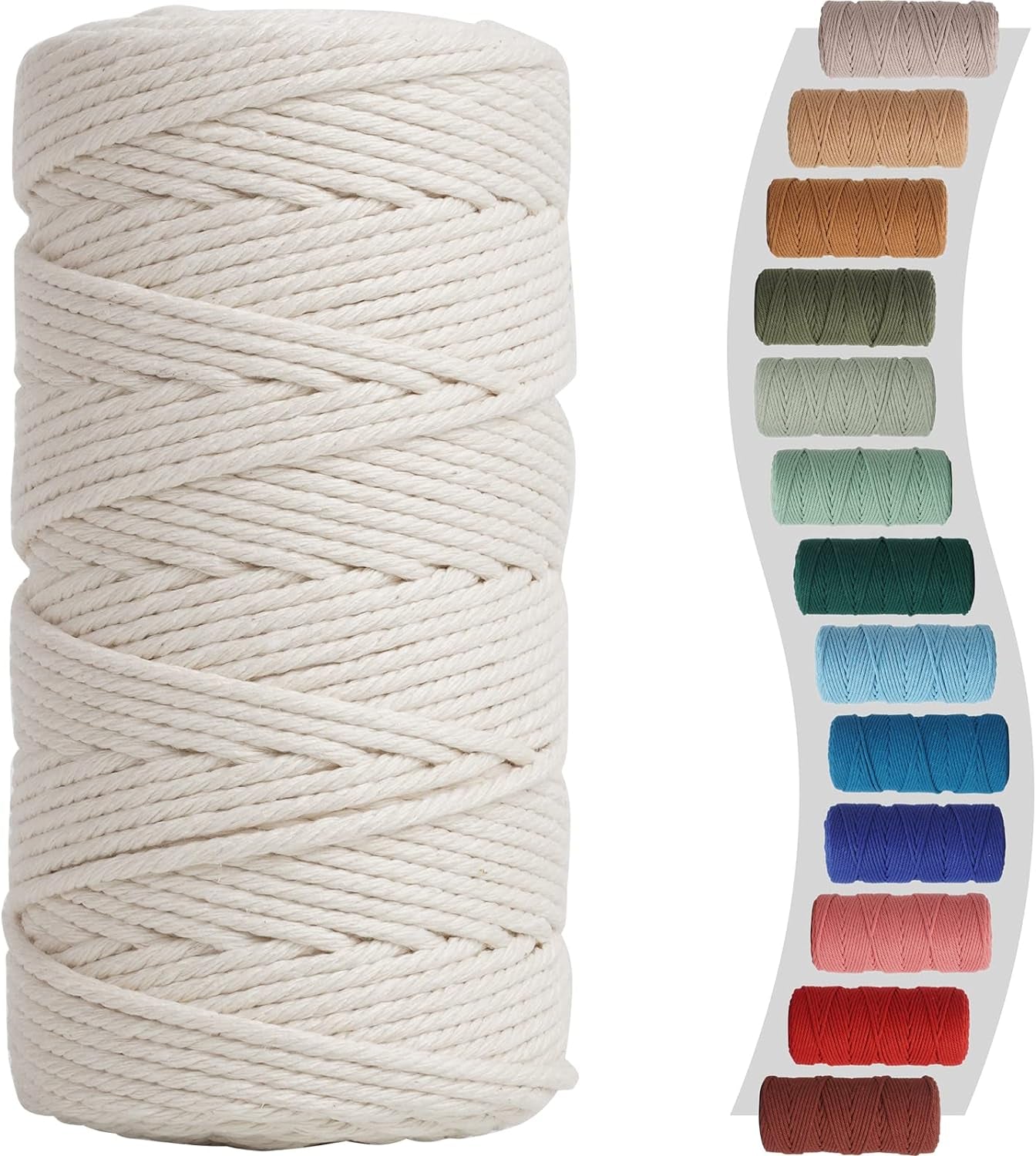 Sage Macrame Cord 3Mm X 220Yards, Colored Cotton Cord, Macrame Rope Macrame Yarn, Colorful Cotton Craft Cord for Macrame Plant Hangers, Macrame Wall Hanging, DIY Crafts