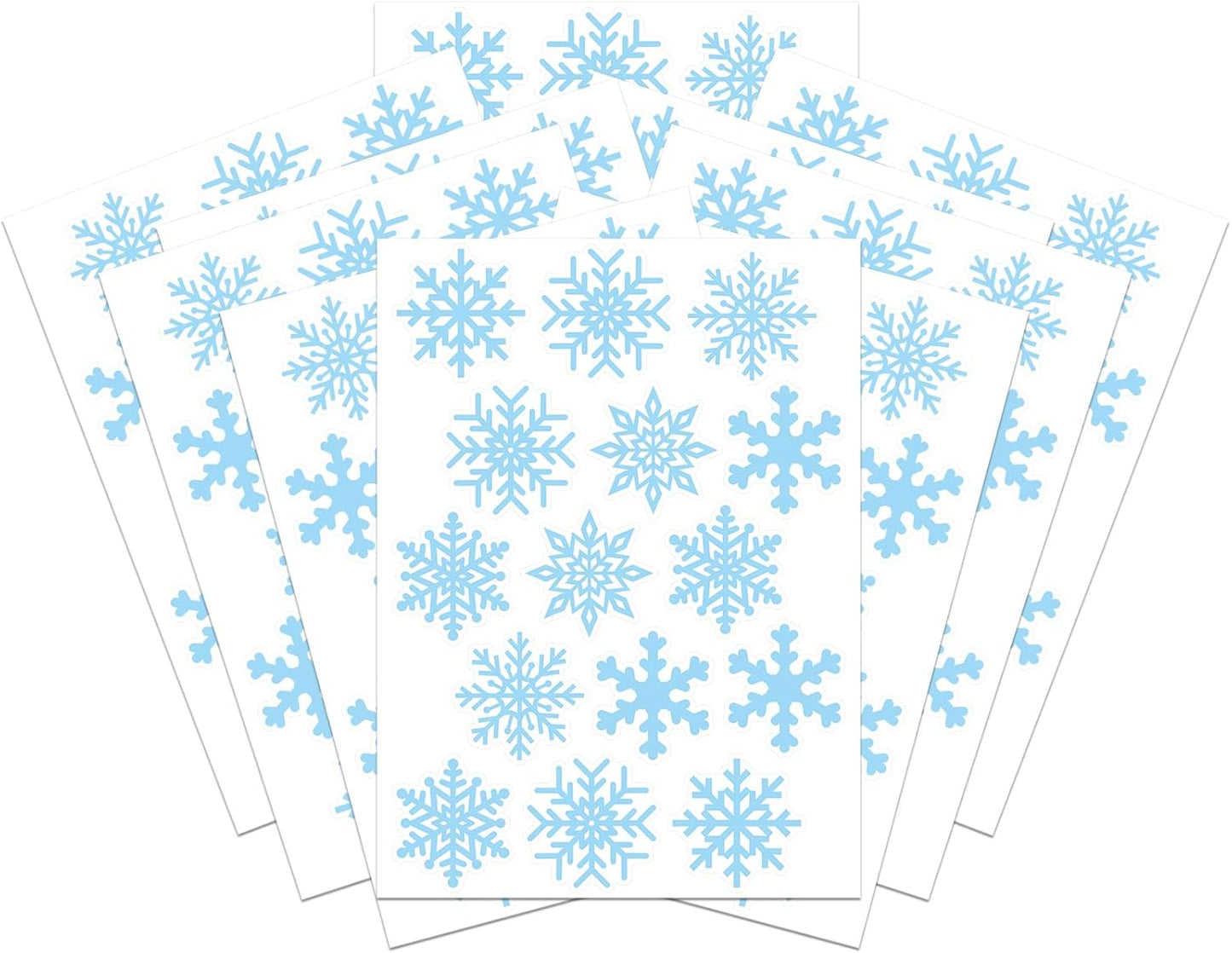 150 Pcs Snowflake Stickers 6 Different Designs Winter Holiday Crafts Envelopes Party Decor Supplies