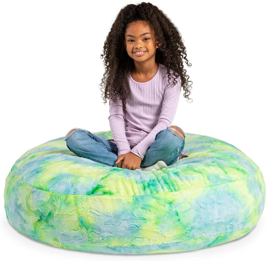 Cocoon 4 Foot Bean Bag Chair - Faux Fur, Firefly Yellow