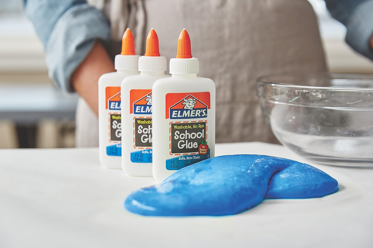 Elmers Liquid School Glue, Slime Glue & Craft Glue | Washable, 4 Ounces Each, Great for Making Slime, 12 Count