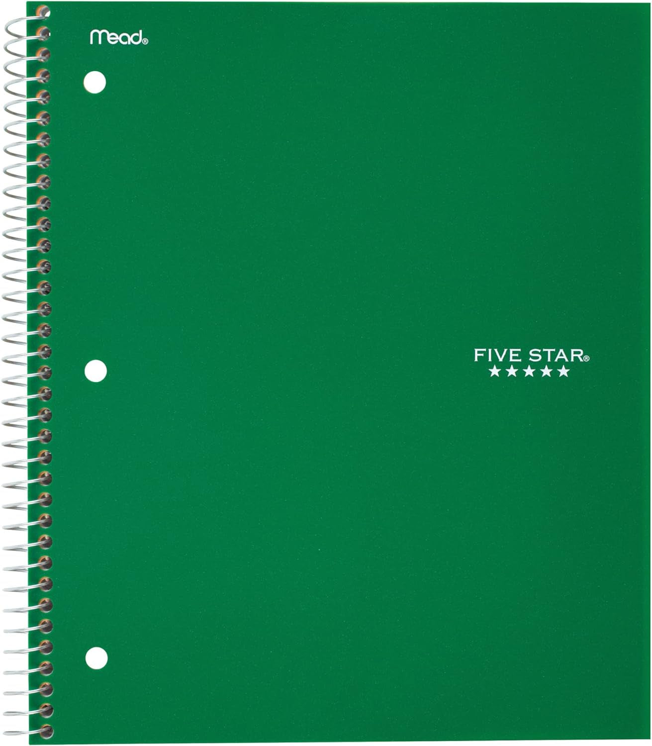 Spiral Notebook, 1 Subject, College Ruled Paper, 100 Sheets, 11" X 8-1/2", School, Wired, Green (72055)
