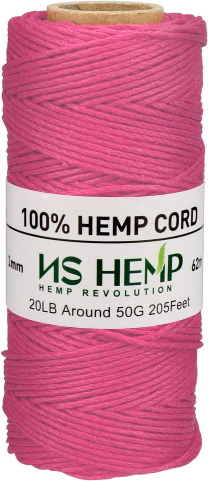 [] 100% Hemp String for Crafts, 205 Feet 1Mm Macrame Cord, Gardening, Craft String, Art. (011 Orange)