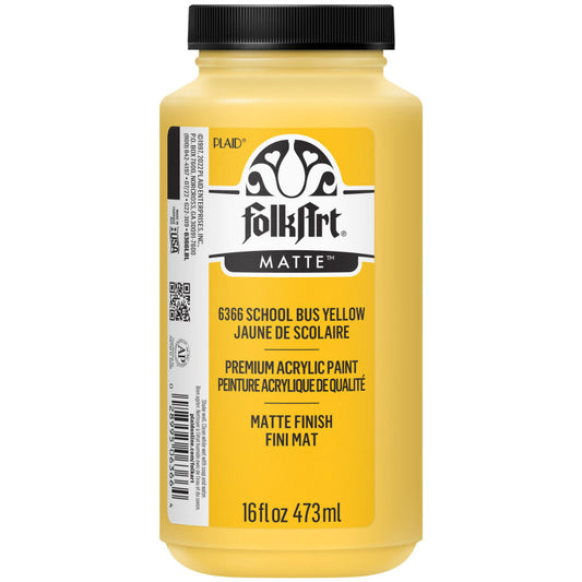 Acrylic Paint Matte, 16oz., School Bus Yellow