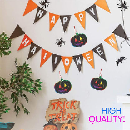 Halloween Magic Scratch Crafts for Kids and Adults - DIY Halloween Decorations - Haunted House Arts and Crafts Ornaments - Includes 24 Haunted House Ornaments, 24 Scratch Sticks, 24 Satin Cord Ribbons