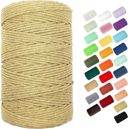 Macrame Cord,  3Mm Cotton Rope 220 Yards(200M) Twine String, 100% Natural Cotton Colored Macrame Rope for Macrame Kit, Plant Hangers, Wall Hanging, Christmas or Wedding Decorative(Navy Blue)