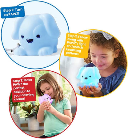 PAWZ the Calming Pup, Learn Deep Breathing, Rechargeable Animal Night Light, Kids Anxiety Relief, Mindfulness for Kids, Calm down Corner Supplies, Social Emotional Learning Activities