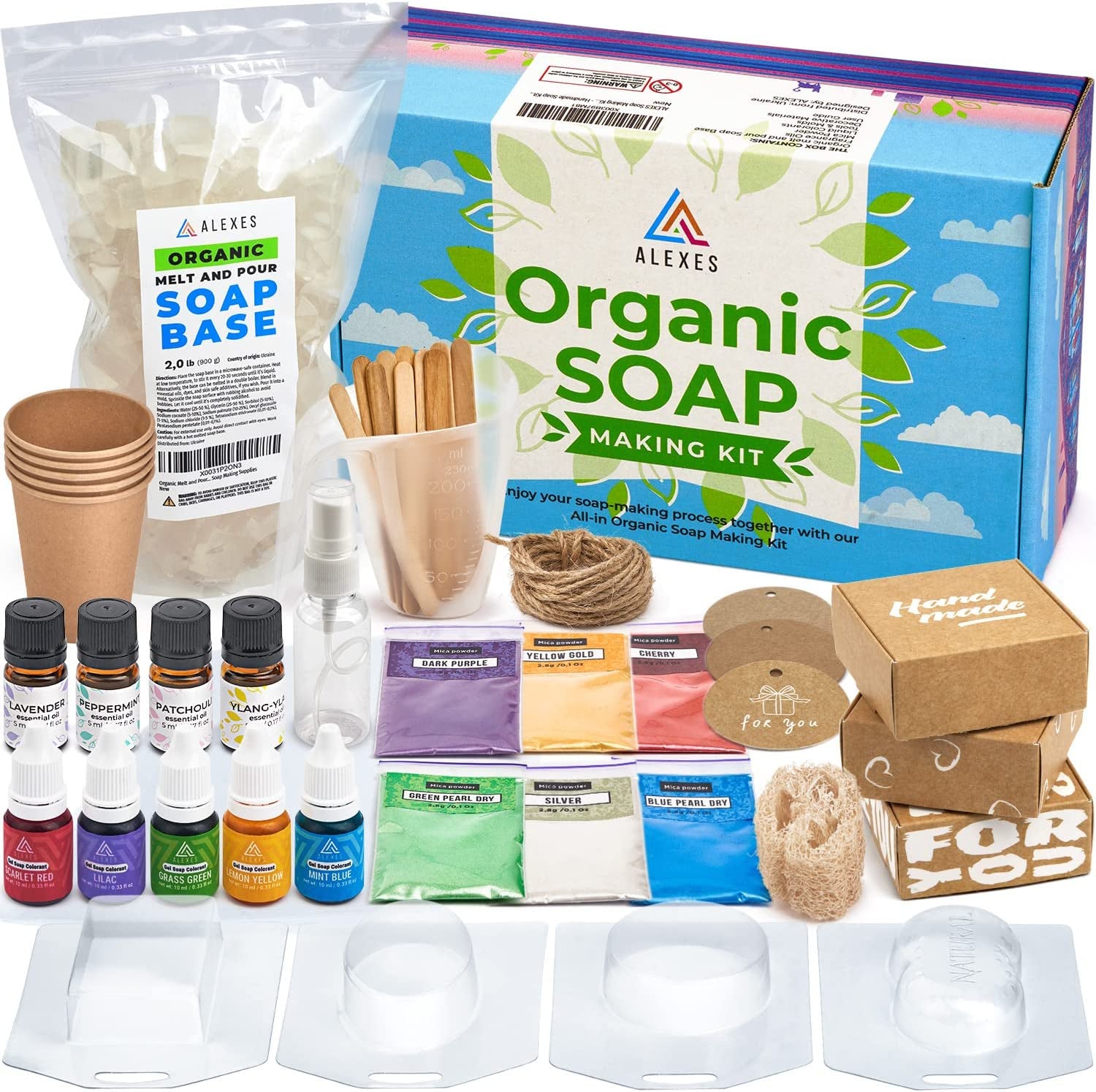 Soap Making Kit for Adults Organic - Soap Kit Making for Beginners Natural - Make Your Own Soap - DIY Soap Maker Kit - Organic Soap Making Kit