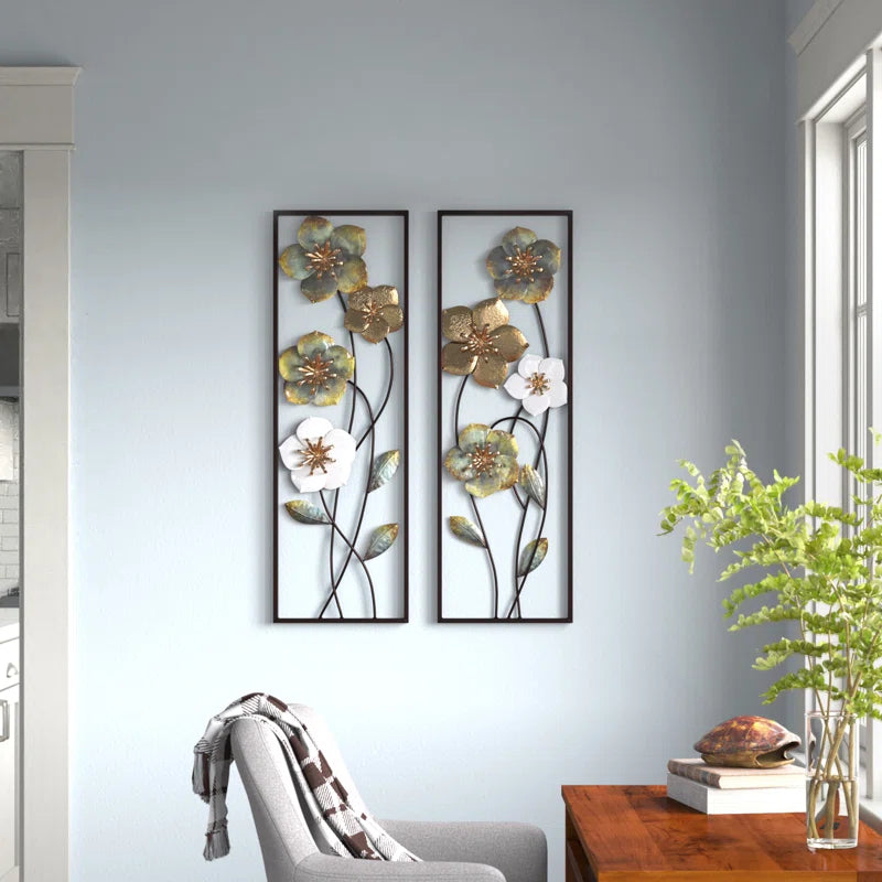 Handmade Traditional Plants & Flowers Wall Decor on Metal