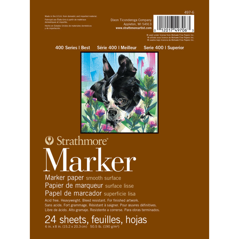 400 Series Marker Pad, Glue Binding, 24 Sheet, 6x8 inch, 1 Count