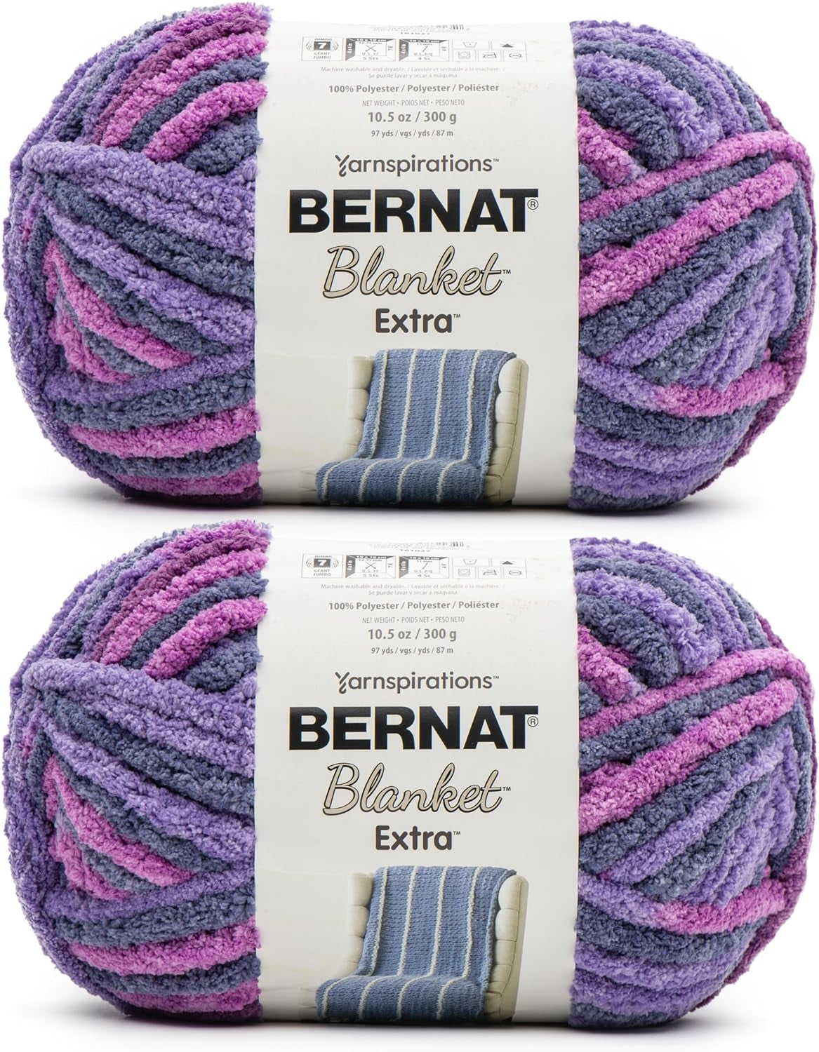 Blanket Extra Chunky Chenile Acrylic Yarn - 2 Pack