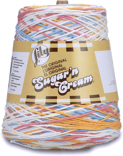 SUGAR N CREAM CONES White Yarn - 1 Pack of 14Oz/400G - Cotton - #4 Medium - 706 Yards - Knitting/Crochet