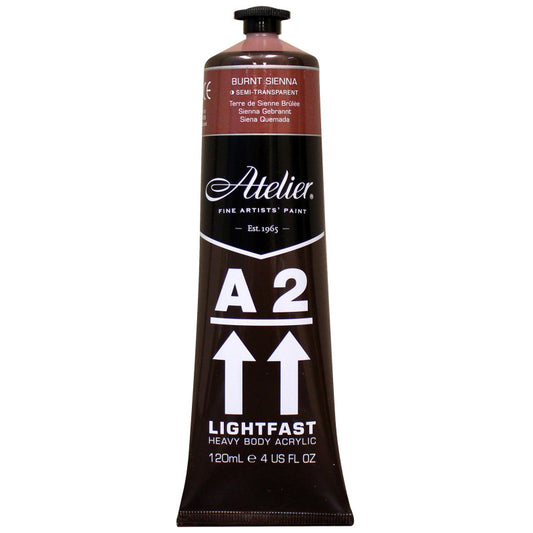 A2 Heavy Body Lightfast Artist Acrylic, 4 oz., Burnt Sienna