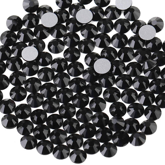 Flat Back Crystal Rhinestones round Gems, Black (4.6-4.8Mm) Ss20/1440Pcs